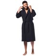 thumbnail image 6 of Waffle Hooded Long Robe Square Pattern Black, 6 of 6