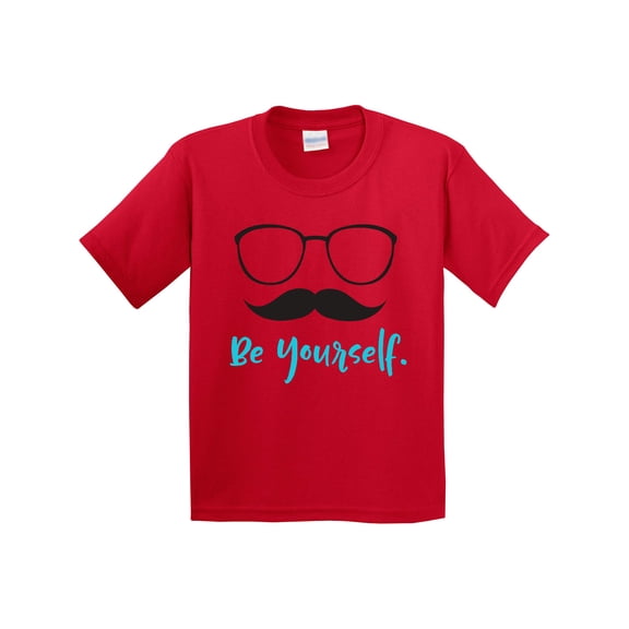 Inktastic Be Yourself, Glasses, Mustache, Moustache Youth T-Shirt