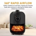 thumbnail image 3 of 1.1qt Oil-Free Air Fryer with Adjustable Thermostat, 1000W, Cool-Touch Handle, Dishwasher-Safe Rack - Black, 3 of 5