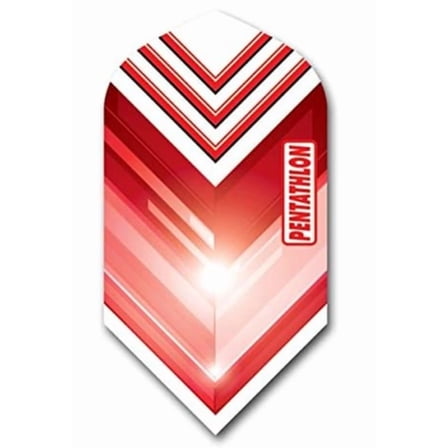 5 Sets (15 Flights) Pentathlon Red Slim Ex-Tough Dart Flights - 100 Micron - Style 2