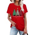 thumbnail image 2 of Christmas Tree Shirt for Women Merry Christmas Printed T-Shirts Short Sleeve Holiday Tee Xmas Gift Tops, 2 of 4