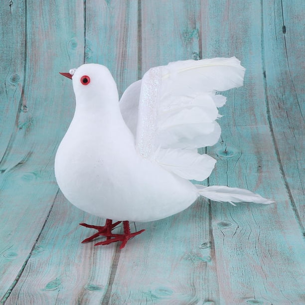 Palomas decorativas, palomas emplumadas, estatuas de pájaros, esculturas, figuritas para el hogar y el escritorio, repisa, repisa, patio, césped, palomas voladoras