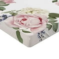 thumbnail image 2 of Ambesonne Rose Fitted Sheet, Springtime Bouquets Nature, California King, Pale Pink Reseda Green, 2 of 3