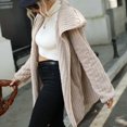 thumbnail image 3 of Women Polyester Loose Fit Fleece Cardigan Jacket Autumn Winter Urban Style, 3 of 6