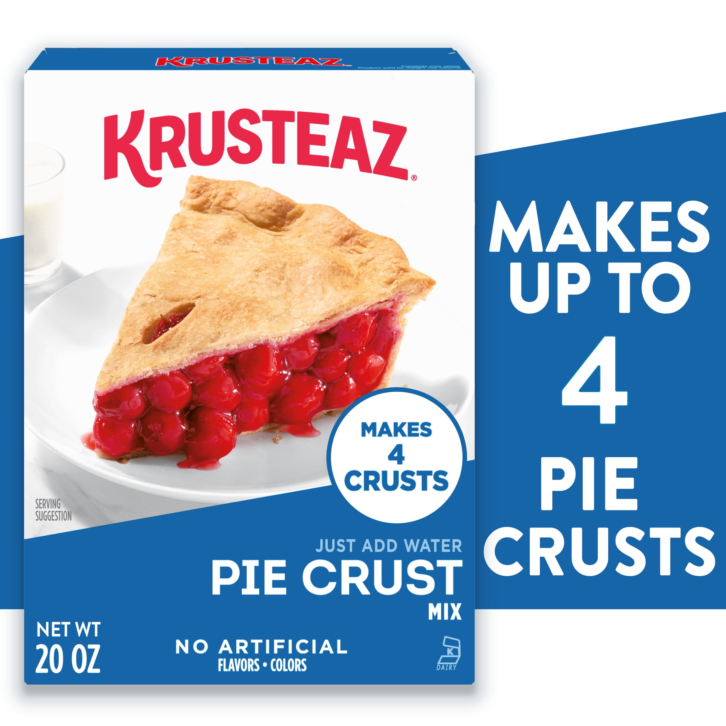 (2 pack) Krusteaz Pie Crust Mix, Traditional Pie Crust Baking Mix, 20 oz Box