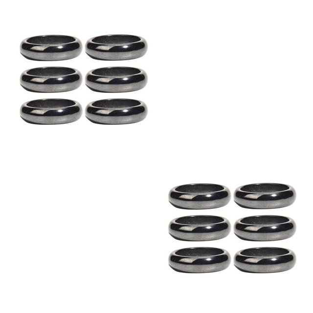Seitruly 5 piezas de anillos de hematita, piedra que absorbe energía negativa, piedra imán, anillo de joyería para pulgar, mujeres, hombres, 22 mm 2piezas Seitruly CBP585537