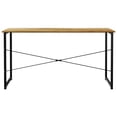thumbnail image 4 of Castle Place Modern 55" Metal Computer Desk, Light Oak, 4 of 9