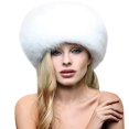 thumbnail image 2 of Women's Bomber Hats Solid Color Big Round Hat Winter Warm Fashion Hat Multi Color, Women's Accessories Bomber Hats, 2 of 3