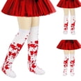 thumbnail image 2 of Bloody Knee Highs Socks Thigh High Socks Over the Knees Sock Long Tube Sock Halloween Cosplay Costume for Kids Hosiery, 2 of 9