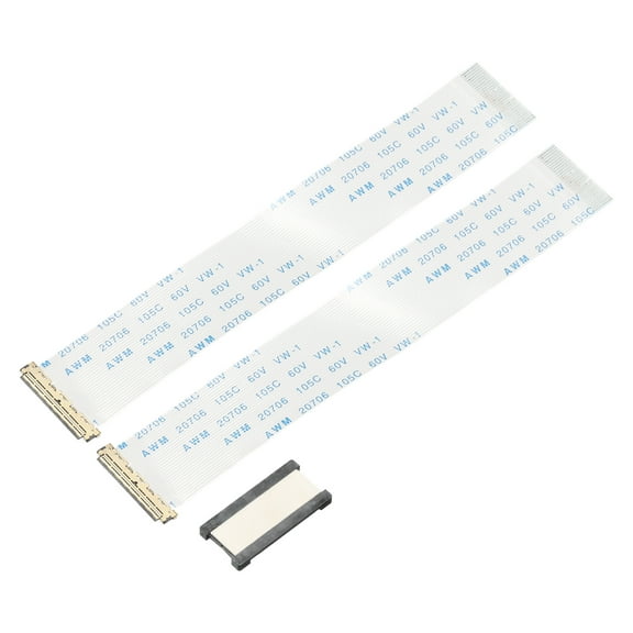 2Pcs EDP Wire FFC Flexible Flat Cable with Extend Adapter 30 Pins 0.5mm Pitch 100mm I-PEX B-Type for LCD TV