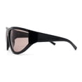 thumbnail image 3 of XXL Oversized Trendy Modified Curved Wrap Around Sport Plastic Sunglasses Black - Brown, 3 of 4