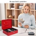 thumbnail image 2 of Caja Fuerte De Seguridad Para Dinero VIMI Con Llaves Charola Removible Rojo, 2 of 8