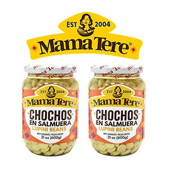 Mama Tere Chochos en Salmuera – Lupini Beans in Brine (2 Jars of 500g each) – Imported from Ecuador
