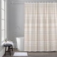 thumbnail image 4 of Farmhouse Linen Look Shower Curtain for Bathroom, Fabric Shower Curtain Set with Hooks, Waterproof Washable Bath Curtain for Bathroom Decor, 72"x78", 4 of 9