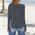 thumbnail image 4 of Heisall Womens Tops Long Sleeve Round Neck Tshirts Polka Dot Print, 4 of 5