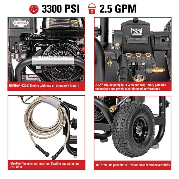SIMPSON PowerShot 3300 PSI at 2.5 GPM Honda GX200 with AAA