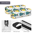 thumbnail image 4 of Cauagu Funny Boats Print Leather Pencil Pen Case - Stationery Bag Portable Stationery Bag Big Capacity Pencil Pouch Cosmetic Organizer Bag for Men & Women, 4 of 7