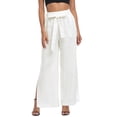 thumbnail image 5 of HDE Women's Wide Leg Linen Palazzo Pants with Pockets White - XL, 5 of 6