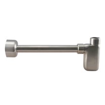 Westbrass 1-1/4" x 1-1/4" Flat Euro P-Trap with High Box Flange, Satin Nickel