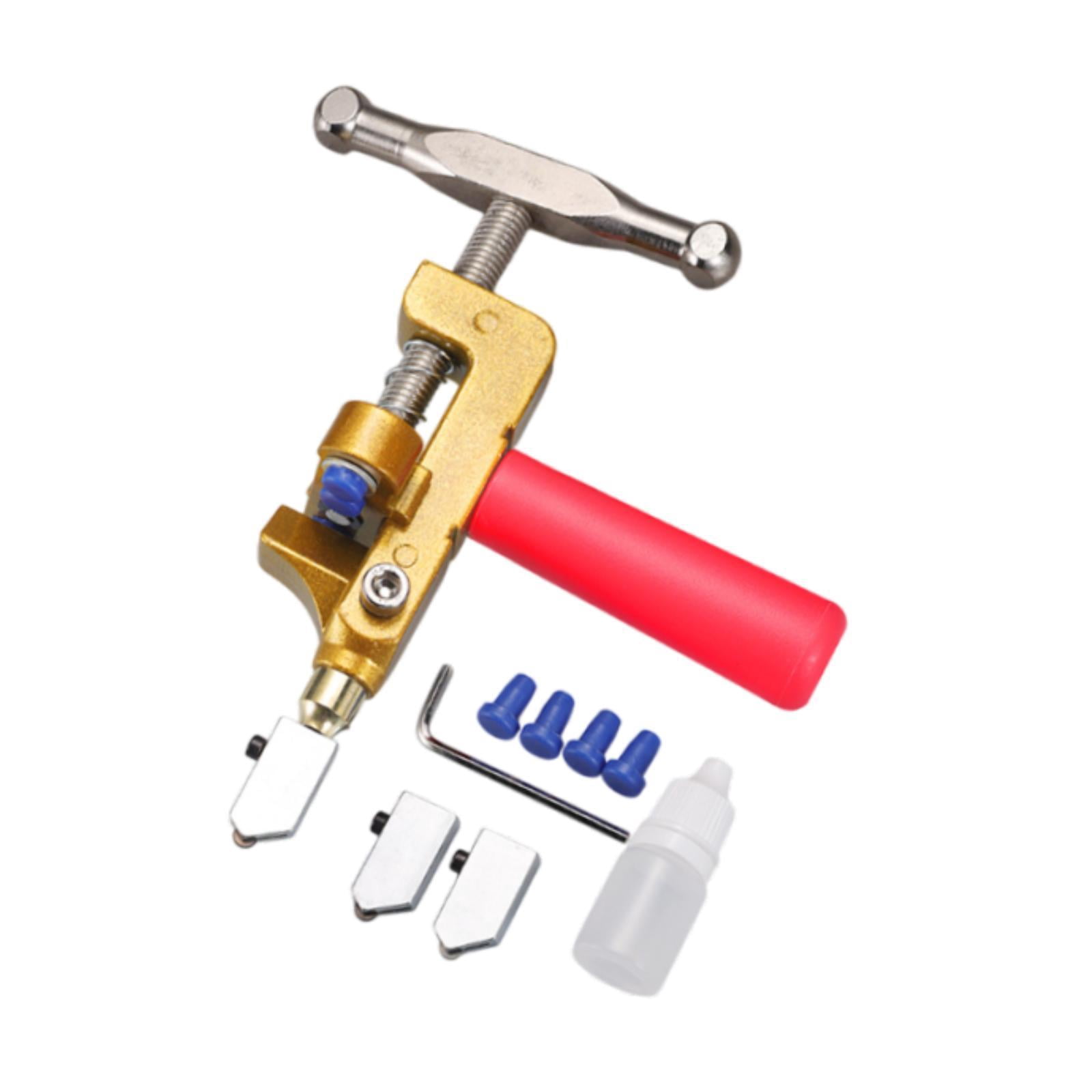 Sharprepublic Glass Cutter 2 in 1 Comfortable Gripping Glass Cutting Tool for Mirror Glass Red