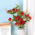 thumbnail image 4 of 5PCS Artificial Rose Flowers Long Stem Fake Silk Roses for DIY Wedding Bouquet Table Centerpiece Home Decor Valentine's Gift, 4 of 9