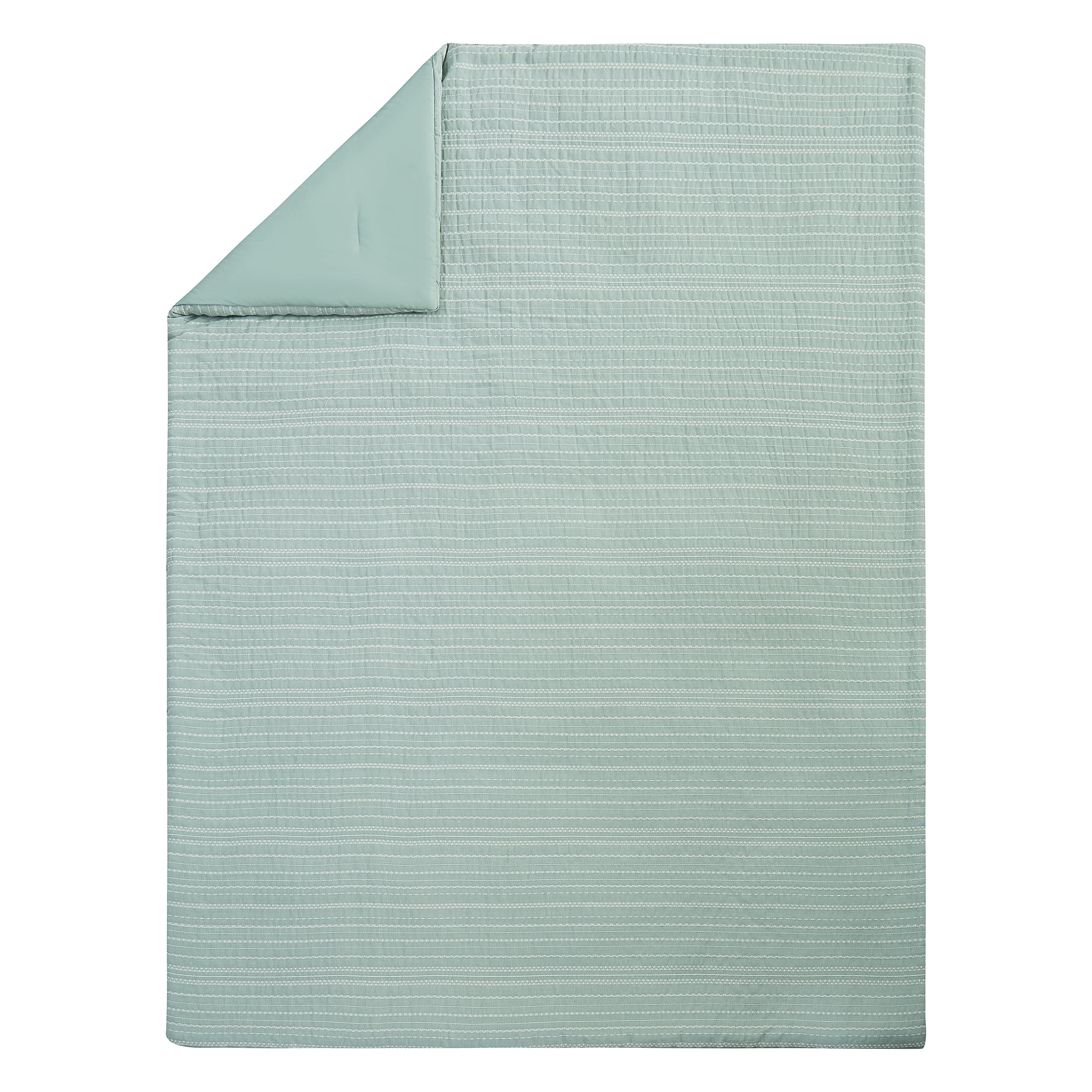 Better Homes & Gardens Crafted Woven 2-Piece Comforter Set, Green River, T/TXL, All Ages