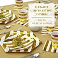 thumbnail image 2 of PARTY DISPOSABLE 36 PC DINNERWARE SET | 18 Dinner Plates | 18 Side Plates | Heavy Duty Disposable Paper Plates | Hexagon Design | for Upscale Wedding and Dining (Stripe Collection â?? White/Gold), 2 of 6