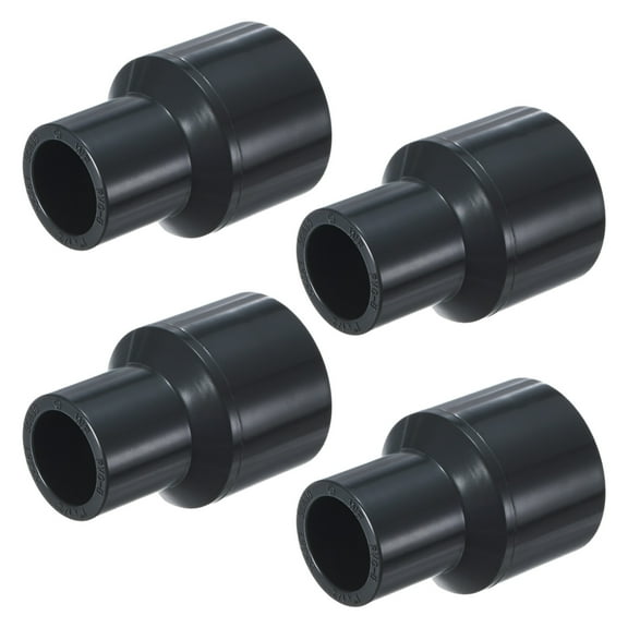 Uxcell 4-Pack UPVC Reducer Pipe Fitting, 1"*1/2" Reducing Coupling Connector PVC Straight Pipe, Grey