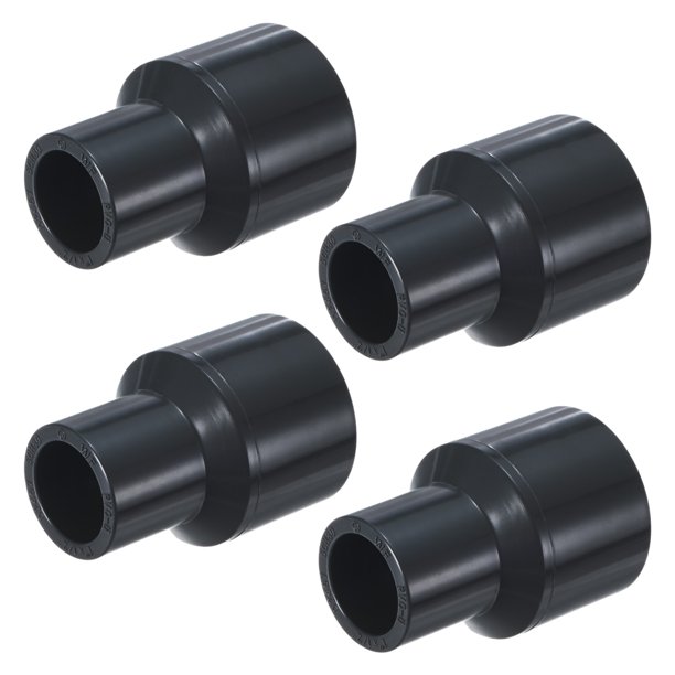 Uxcell 4-Pack Conector de Reducción de Tubo, Acoplamiento Reductor Recto de 1"*1/2", Gris