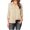 Khaki, variant on ICHUANYI Womens Classic Button Shirts Lapel Long Sleeve V Neck Blouses Casual Solid Loose Tops