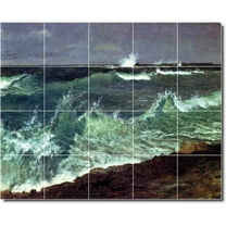 Ceramic Tile Mural-Albert Bierstadt Waterfront Painting 26. 21.25" w x 17" h using (20) 4.25 x 4.25 ceramic tiles