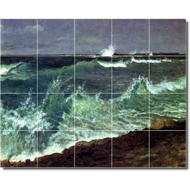Ceramic Tile Mural-Albert Bierstadt Waterfront Painting 26. 21.25" w x 17" h using (20) 4.25 x 4.25 ceramic tiles