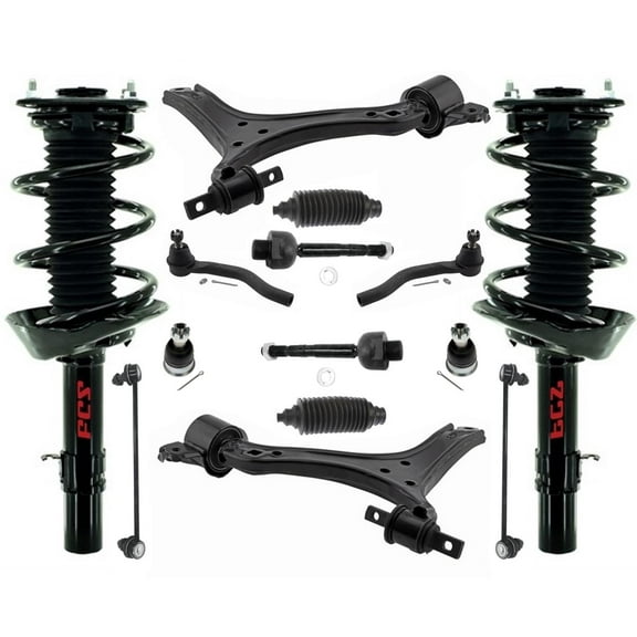 Front Struts Control Arms Tie Rods & Links For Honda Accord 2.4L 2013-2017