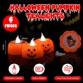 thumbnail image 2 of Halloween Pumpkin Spider Tealight Candles, 6 Battery Operated Flameless Candles 3D Flickering Warm White LED Candles for Indoor Outdoor Party Decorati, 2 of 5