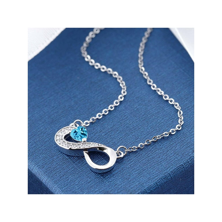 Blue topaz infinity necklace deals