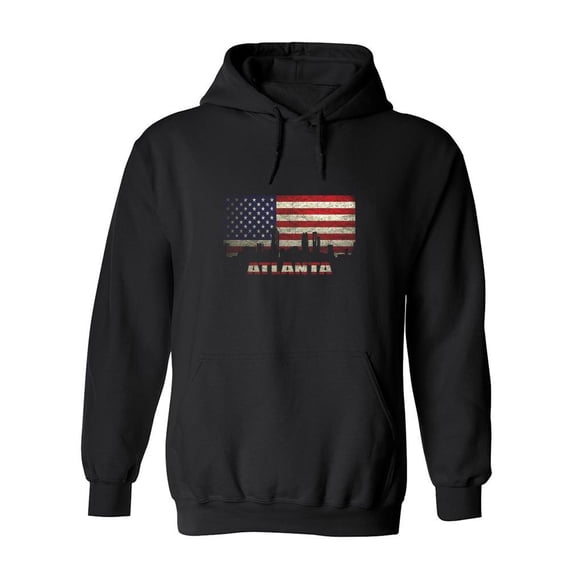Atlanta American Flag Color Hoodie Men -Image by Shutterstock, Male x-Large