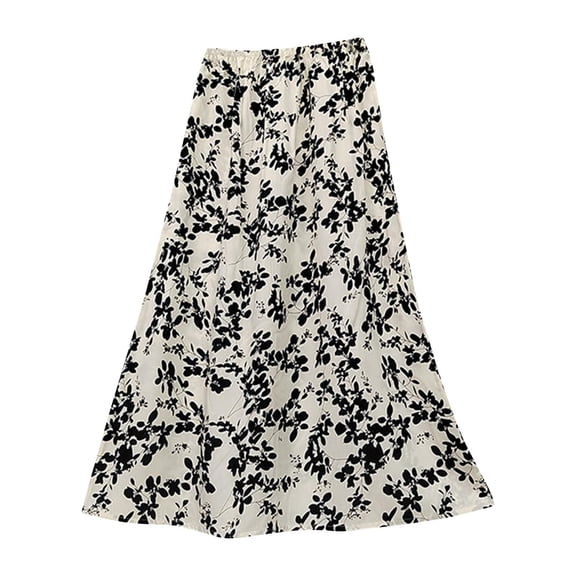 Njagoc3 Women's Chevron Pattern Skirt - Stretchy Waist A-Line Pleated Skirt, Lightweight Swing Skirt for Summer