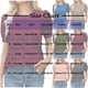 thumbnail image 2 of Blusas de Manga Corta para las Mujeres de Moda Color Sólido Cuello Redondo Blusas, Poliéster Verano Primavera, 2 of 7