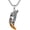 Silver, variant on Wolf Necklace Sterling Silver Tiger Eye Obsidian Therian Wolf Teeth Jewelry for Men, Women & Gifts