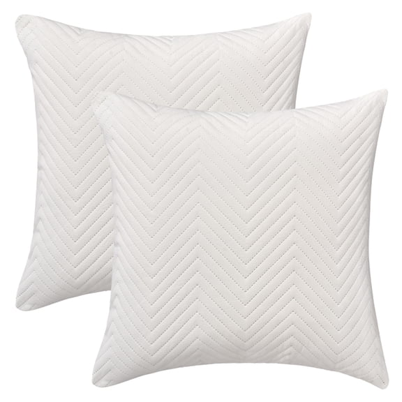 Unique Bargains Striped Throw Pillow Covers Pack of 2 White 18" x 18"