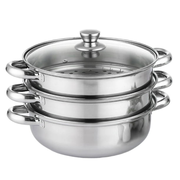 Olla de Alimentos Wdftyju Acero Inoxidable Multiusos 3 niveles