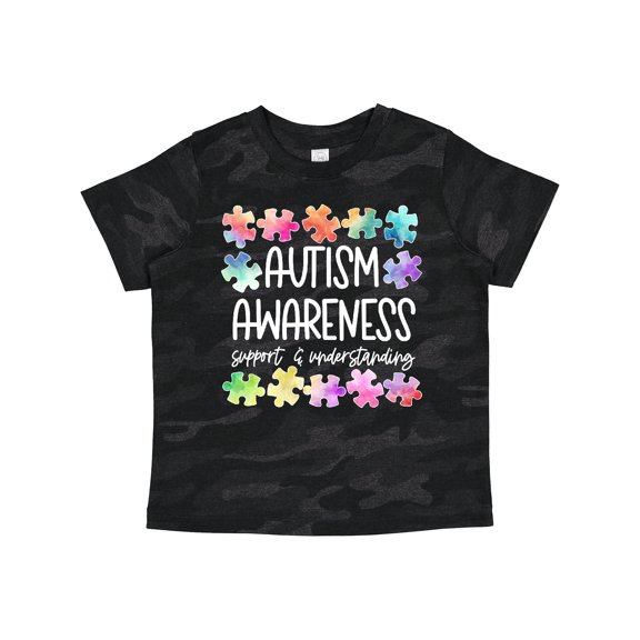 Inktastic Autism Awareness Support and Understanding Puzzle Pieces Boys or Girls Toddler T-Shirt
