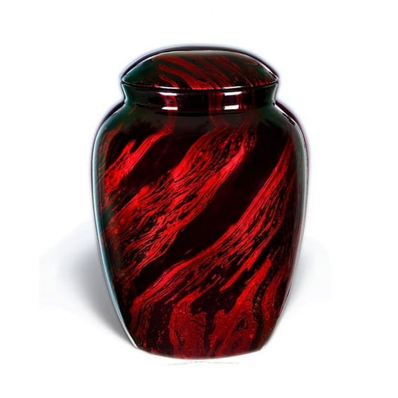 Memorials4u Fiber Glass Cremation Urn - Adult Urn - Handcrafted Light weighed Adult Funeral Urn for Ashes -Great Deal Free Velvet Bag and Ash Bag (Red Rouge)