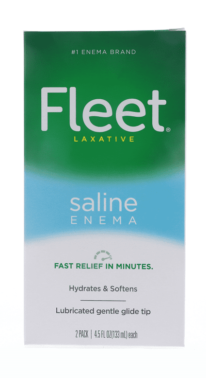 Fleet Laxative Saline Enema Lubricated Gentle Glide Tip, 2 Bottles, 4.5 oz each Pack of 2