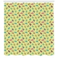 thumbnail image 3 of Flip Flop Shower Curtain, Colorful Slippers on Sandy Beach with Various Pattern of Polka Dots and Floral, Fabric Bathroom Set with Hooks, 69W X 75L Inches Long, Multicolor, by Ambesonne, 3 of 3