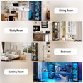 thumbnail image 4 of TOPCOMFY 70.8" Display Cabinet with Glass Doors, 5-Tier Curio Cabinet with 3 Color Lights for Collectibles, Glass Display Case with Lock, Storage Cabinets, 4 of 11