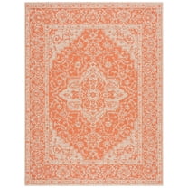 SAFAVIEH Martha Stewart Geometric Indoor/Outdoor Area Rug, Rust/Cream, 6'7" x 9'