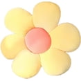 thumbnail image 1 of Almohada de flores, cojín de asiento en forma de flor, linda almohada de margarita para decoración de niñas, piso fluido (pétalos amarillos, 35 cm), 1 of 5