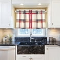 thumbnail image 5 of Yayeee Kitchen Curtains Tier Pair Light Filtering 27"x24" Rod Pocket Short Cafe Window Panel, Red Tartan, 5 of 7
