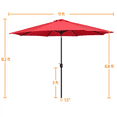 thumbnail image 3 of Topeakmart 11ft Patio Umbrella Market Umbrella with 8 Ribs Tilt and Crank for Garden, Deck, Backyard, Pool, Beach, Red, 3 of 12